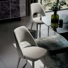 Sedia Sala da Pranzo in Tessuto Realizzata in Italia 4 Pezzi - Lorenza Viadurini