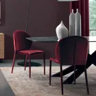 Sedia Sala da Pranzo Rivestita in Velluto Made in Italy 4 Pezzi - Victory Viadurini