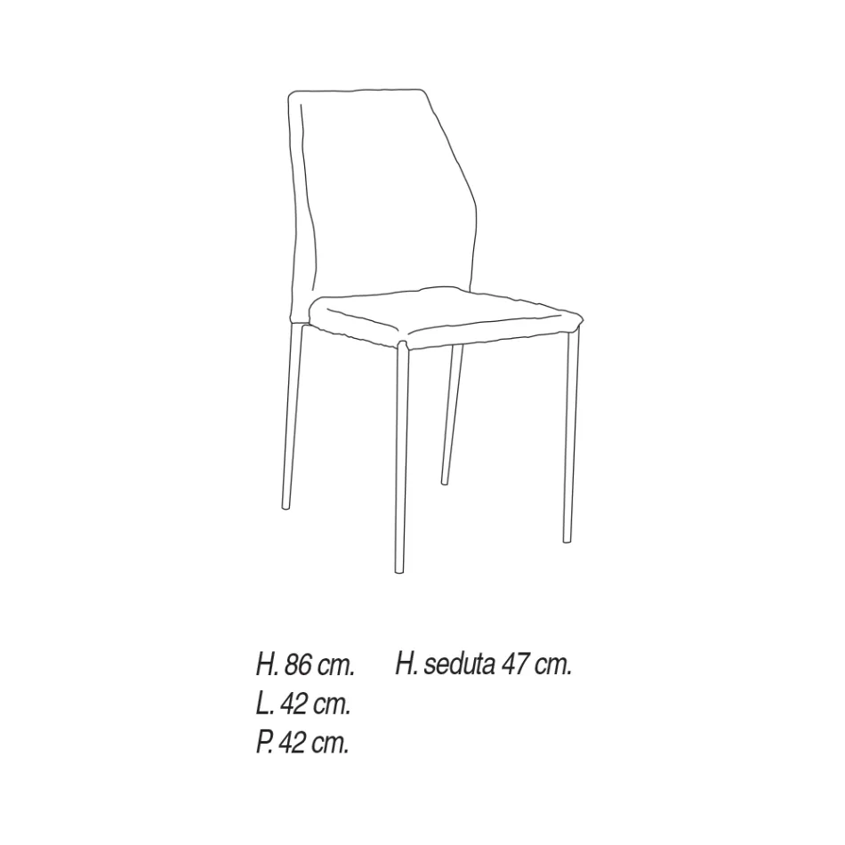 Sedia Sala da Pranzo Seduta in Microfibra Made in Italy, 2 Pezzi - Camelia Viadurini