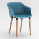 Sedia Soggiorno in Legno e Polipropilene Made in Italy, 4 Pezzi - Marbella Viadurini