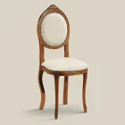 Sedia Stile Classico in Legno di Noce Imbottita Made in Italy - Elegant Viadurini