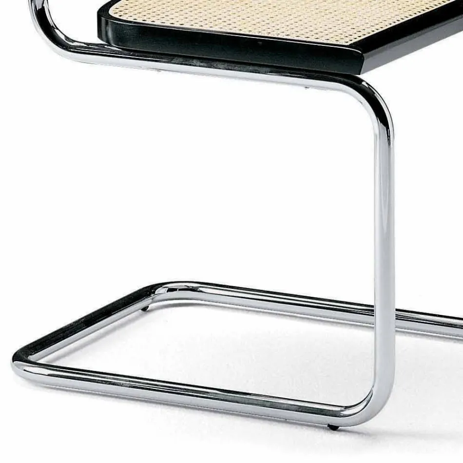 Sedia Ufficio in Paglia con Struttura in Acciaio e Legno Made in Italy - Baviera Viadurini