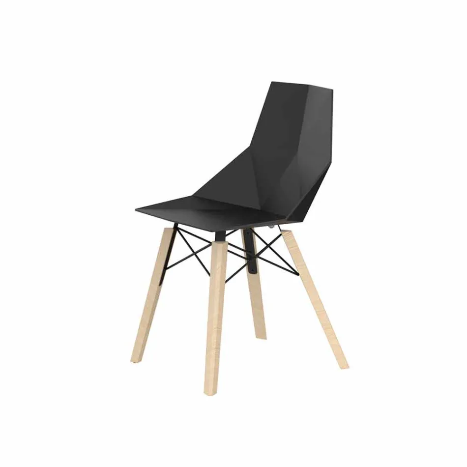 Sedie da Soggiorno o Cucina in Polipropilene e Legno - Faz Wood by Vondom Viadurini