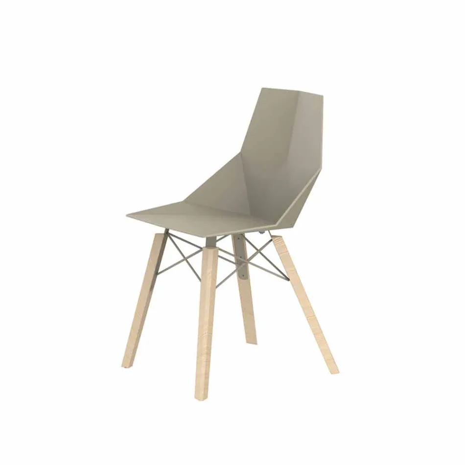 Sedie da Soggiorno o Cucina in Polipropilene e Legno - Faz Wood by Vondom Viadurini