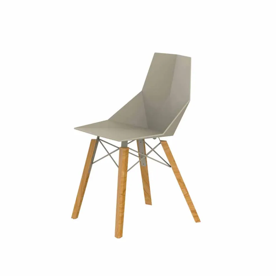 Sedie da Soggiorno o Cucina in Polipropilene e Legno - Faz Wood by Vondom Viadurini