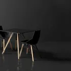Sedie da Soggiorno o Cucina in Polipropilene e Legno - Faz Wood by Vondom Viadurini