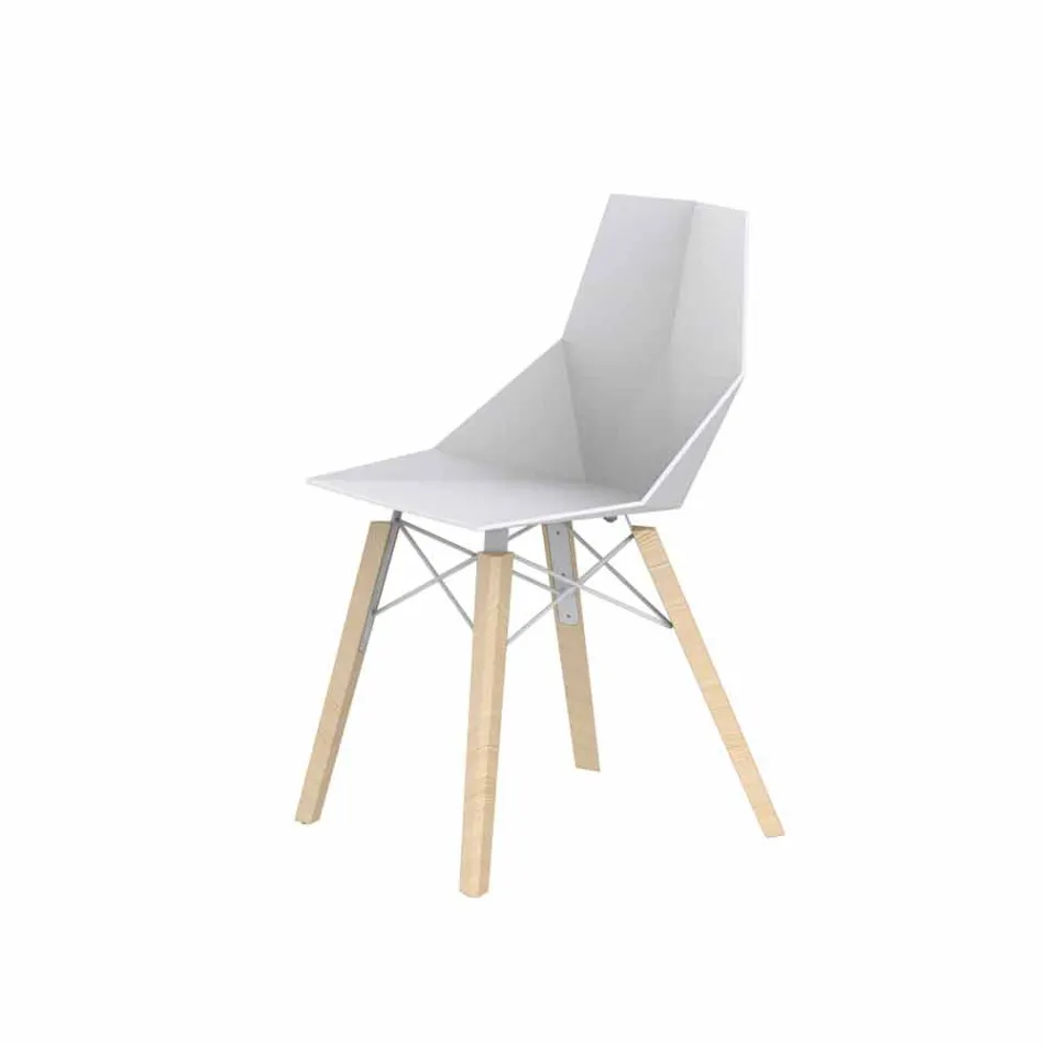 Sedie da Soggiorno o Cucina in Polipropilene e Legno - Faz Wood by Vondom Viadurini