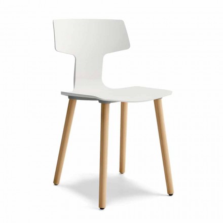 Sedie Sala da Pranzo in Legno e Polipropilene Made in Italy, 2 Pezzi - Clover  Viadurini