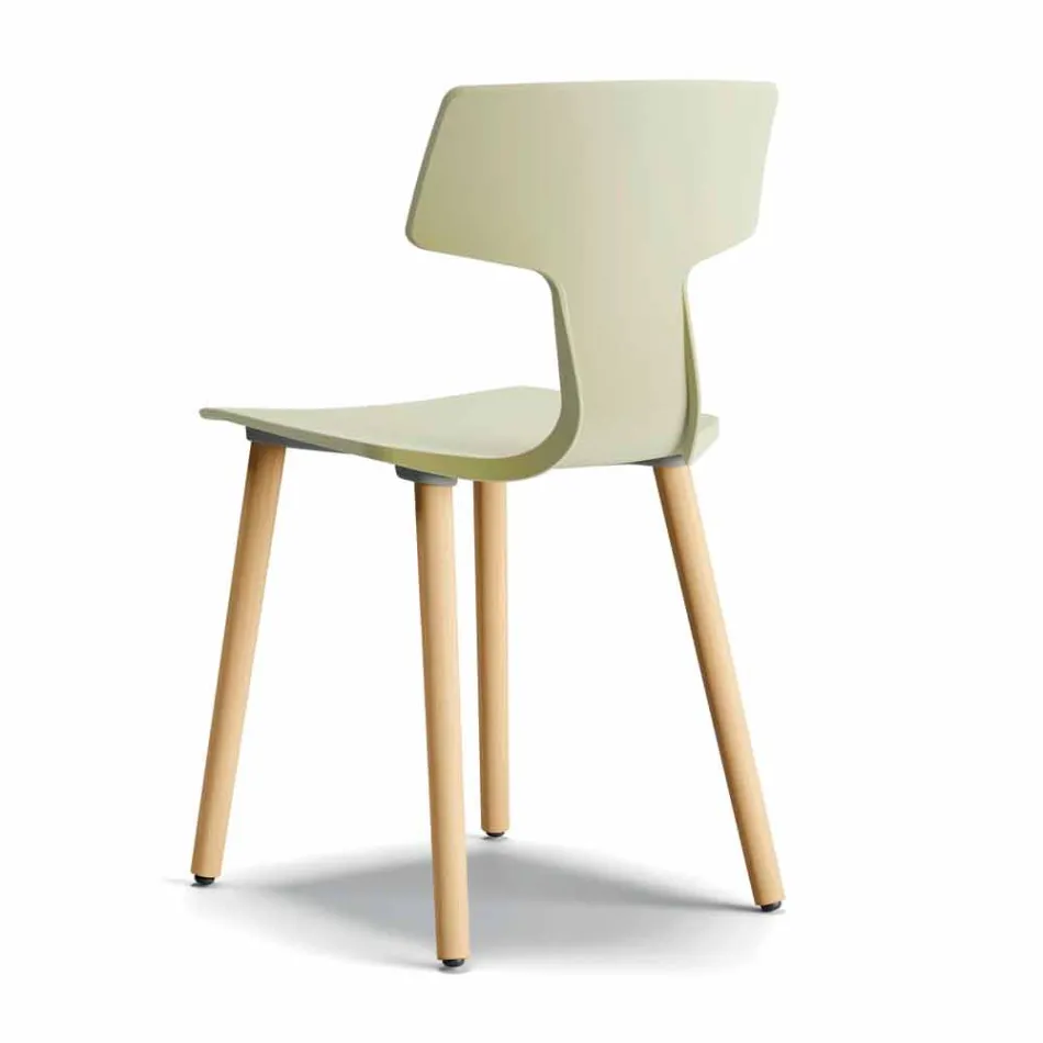 Sedie Sala da Pranzo in Legno e Polipropilene Made in Italy, 2 Pezzi - Clover  Viadurini