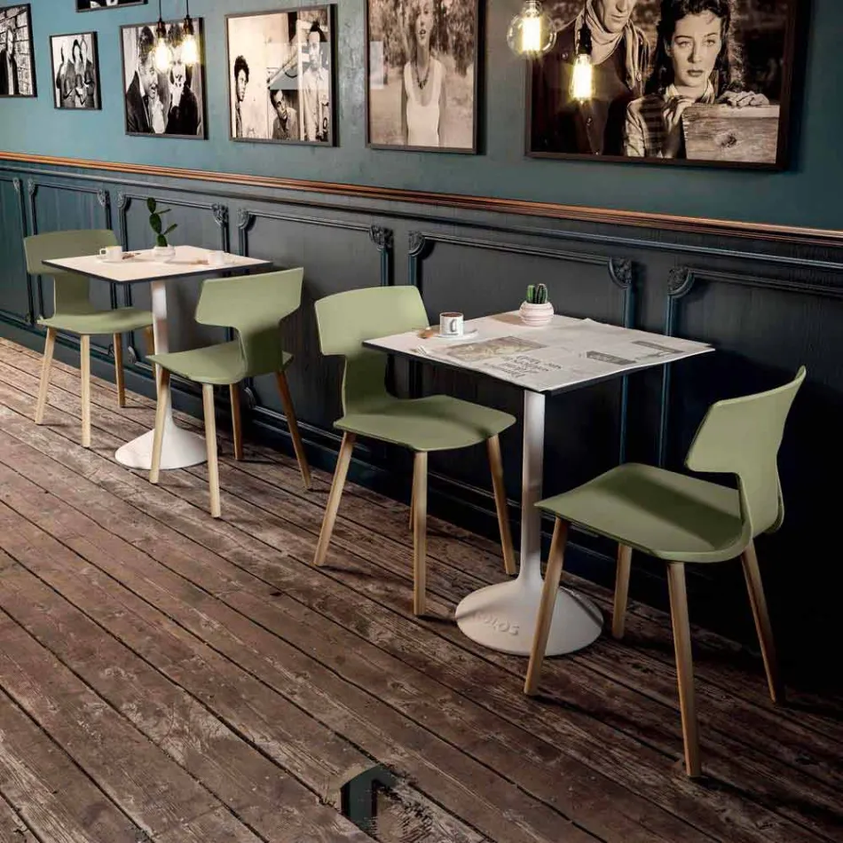 Sedie Sala da Pranzo in Legno e Polipropilene Made in Italy, 2 Pezzi - Clover  Viadurini