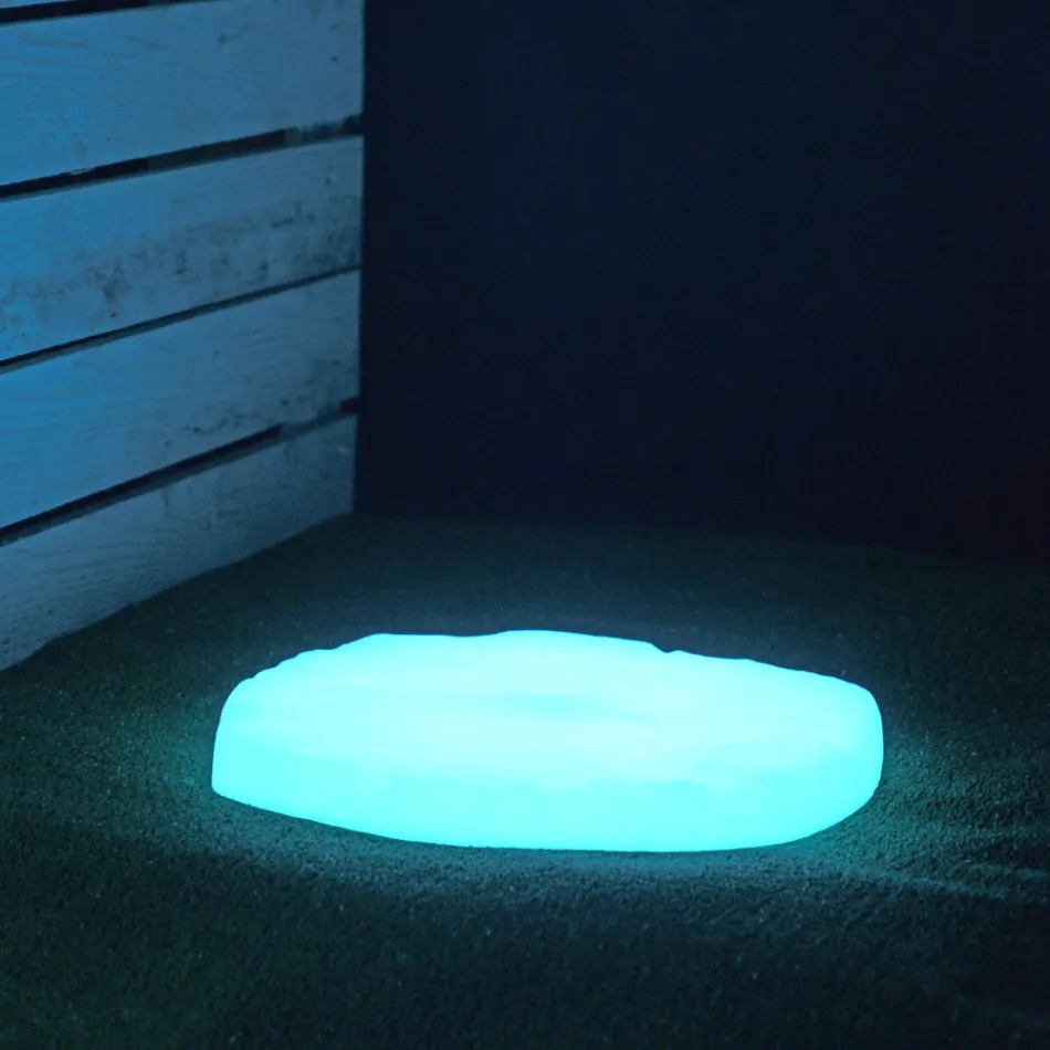 Segnapassi da Giardino a Forma di Sasso Fluo Made in Italy 4 Pezzi - Sasso Viadurini