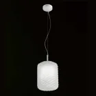 Selene Domino lampada a sospensione in vetro soffiato Ø21 H 27/140 cm Viadurini