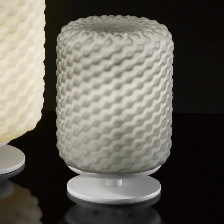 Selene Domino lampada da tavolo Ø15 H22cm,vetro soffiato fatta a mano  Viadurini