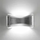 Selene Ionica lampada a muro made in Italy,40x12H20cm, acciaio e vetro Viadurini