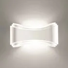 Selene Ionica lampada a muro made in Italy,40x12H20cm, acciaio e vetro Viadurini