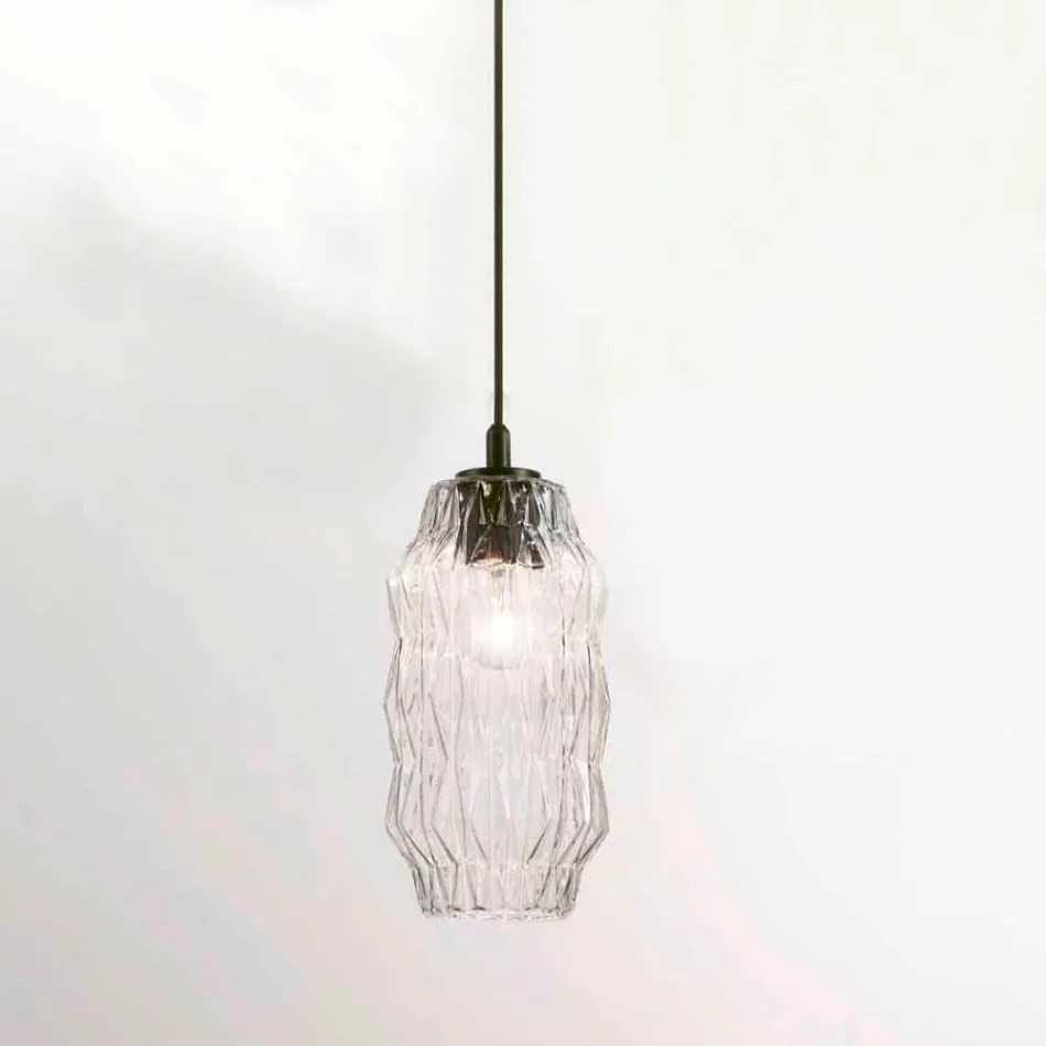 Selene Origami lampada a sospensione in vetro soffiato Ø16 H 30/140cm Viadurini