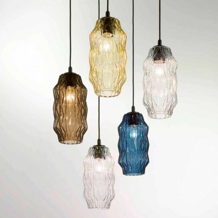 Selene Origami lampada a sospensione in vetro soffiato Ø16 H 30/140cm Viadurini