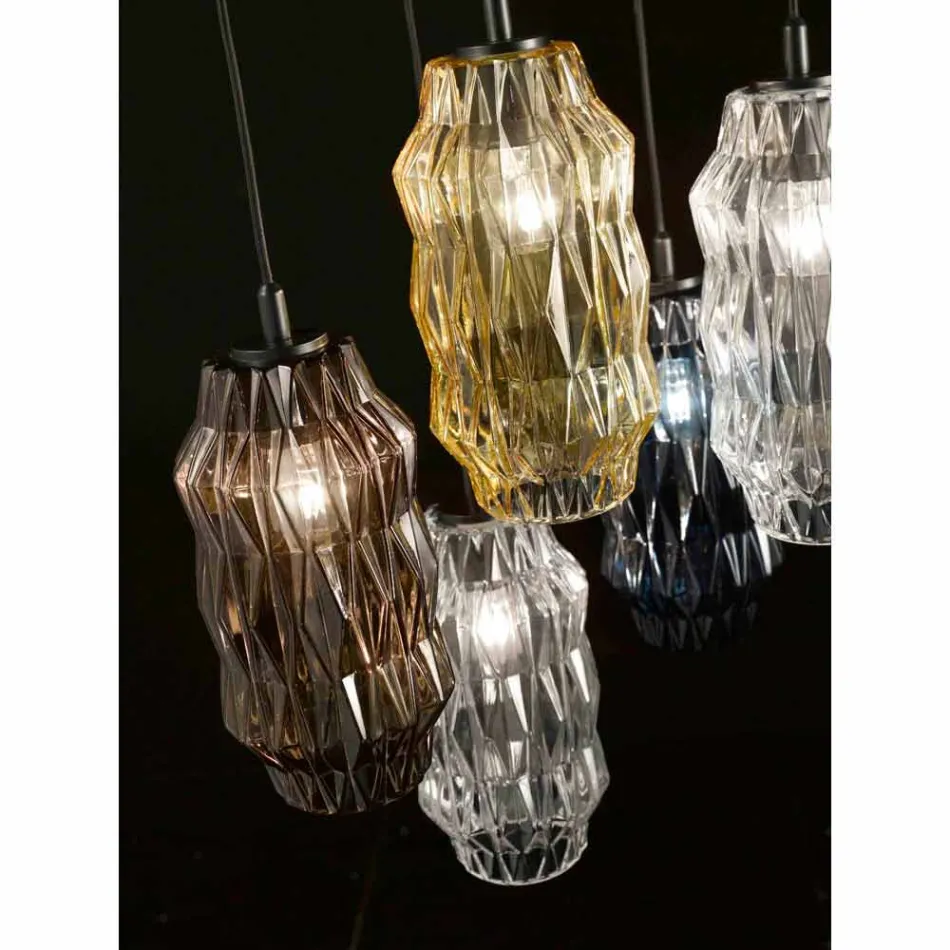 Selene Origami lampada a sospensione in vetro soffiato Ø16 H 30/140cm Viadurini