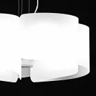 Selene Papiro lampada a sospensione bianca in cristallo Ø65 x H 140 cm Viadurini