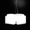 Selene Papiro lampada a sospensione bianca in cristallo Ø65 x H 140 cm