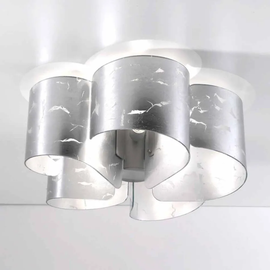 Selene Papiro plafoniera in cristallo moderna Ø65 H28cm, made in Italy Viadurini