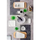 Servizio Aperitivo 12 Pezzi Piatti Design in Porcellana Bianca Moderni - Nalah Viadurini