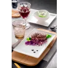 Servizio Aperitivo 12 Pezzi Piatti Design in Porcellana Bianca Moderni - Nalah Viadurini