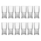 Servizio Bicchieri Highball in Eco Cristallo Decoro Audace 12 Pezzi - Ritmo Viadurini