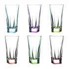 Servizio Bicchieri Tumbler Alti Cristallo Eco Colorato 12 Pezzi - Amalgama Viadurini
