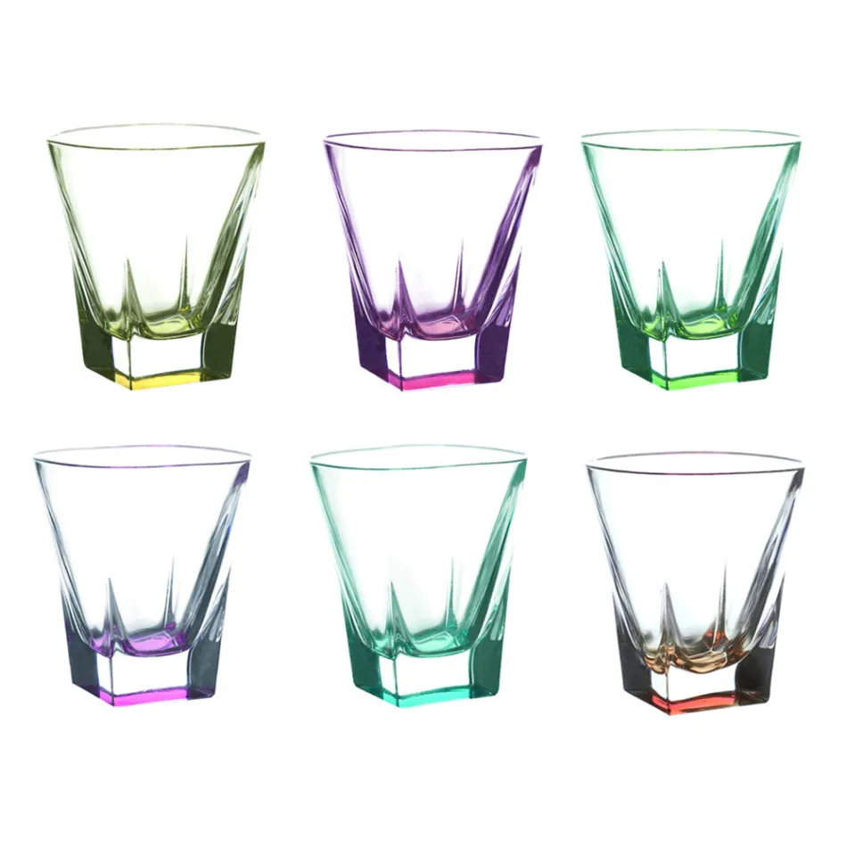 Servizio Bicchierini da Liquore in Cristallo Eco Colorato 12 Pz - Amalgama Viadurini