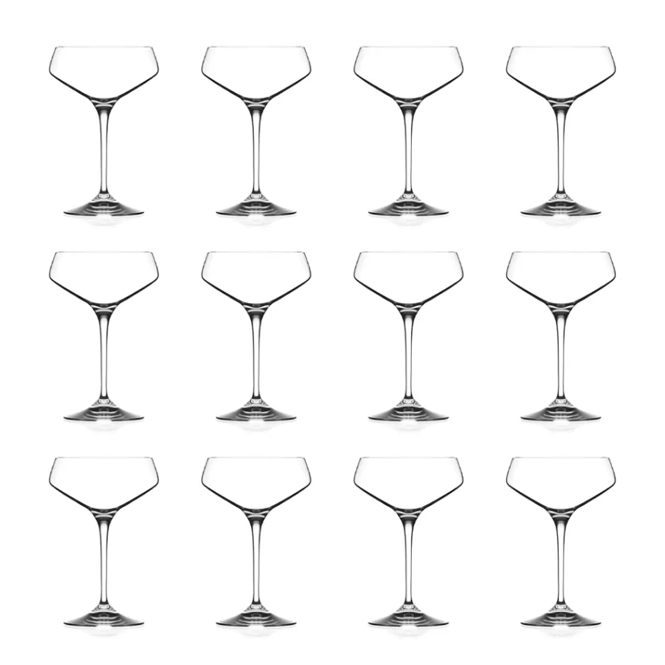Servizio Calici da Champagne in Cristallo Ecologico Italiano 12 Pz - Etera Viadurini