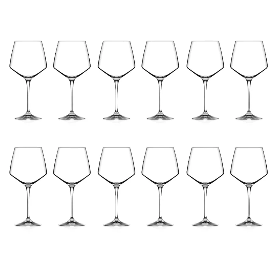 Servizio Calici da Vino Rosso o Bianco Eco Cristallo Minimale 12 Pz - Etera Viadurini