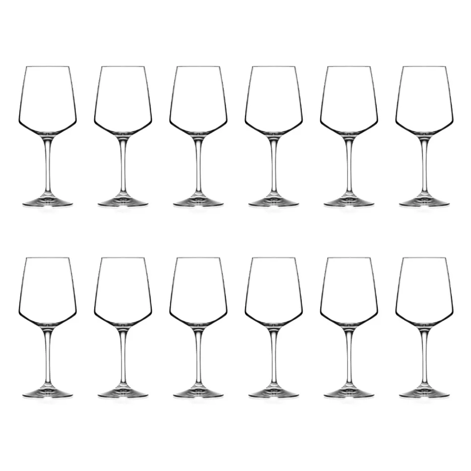 Servizio Calici da Vino Rosso o Bianco Eco Cristallo Minimale 12 Pz - Etera Viadurini