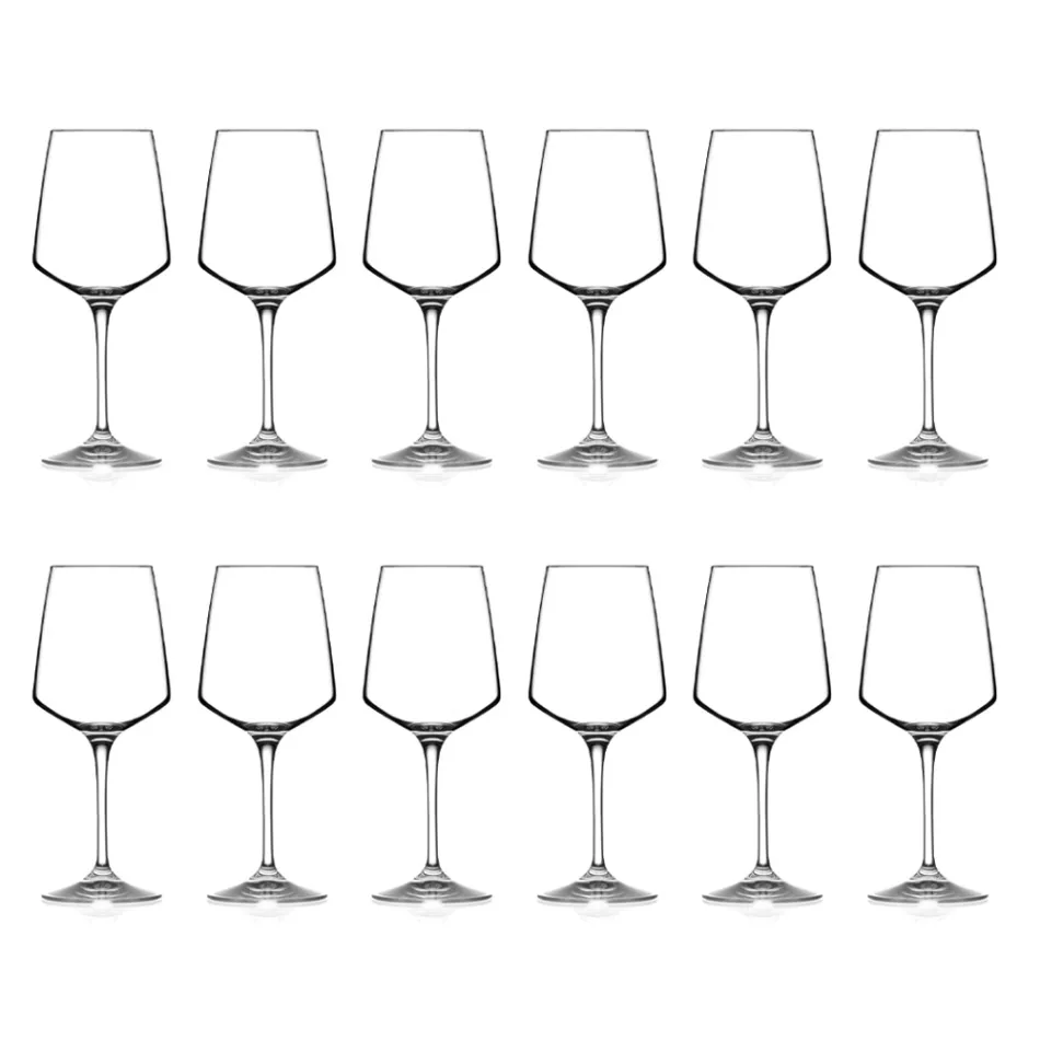 Servizio Calici da Vino Rosso o Bianco Eco Cristallo Minimale 12 Pz - Etera Viadurini
