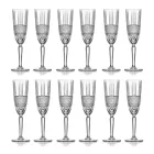 Servizio Calici Flute da Champagne in Eco Cristallo Decoro 12 Pz - Brioso Viadurini