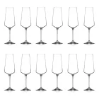 Servizio Calici Flute da Vino in Cristallo Ecologico Minimale 12 Pz - Etera Viadurini
