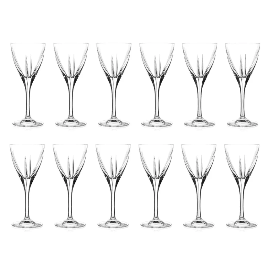 Servizio Calici Vino Cristallo Eco Colorato o Trasparente 12 Pz - Amalgama Viadurini