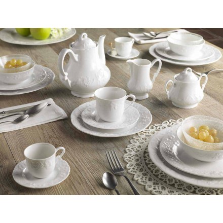 Servizio Completo da Colazione 22 Pezzi in Porcellana Bianca - Gimignano Viadurini