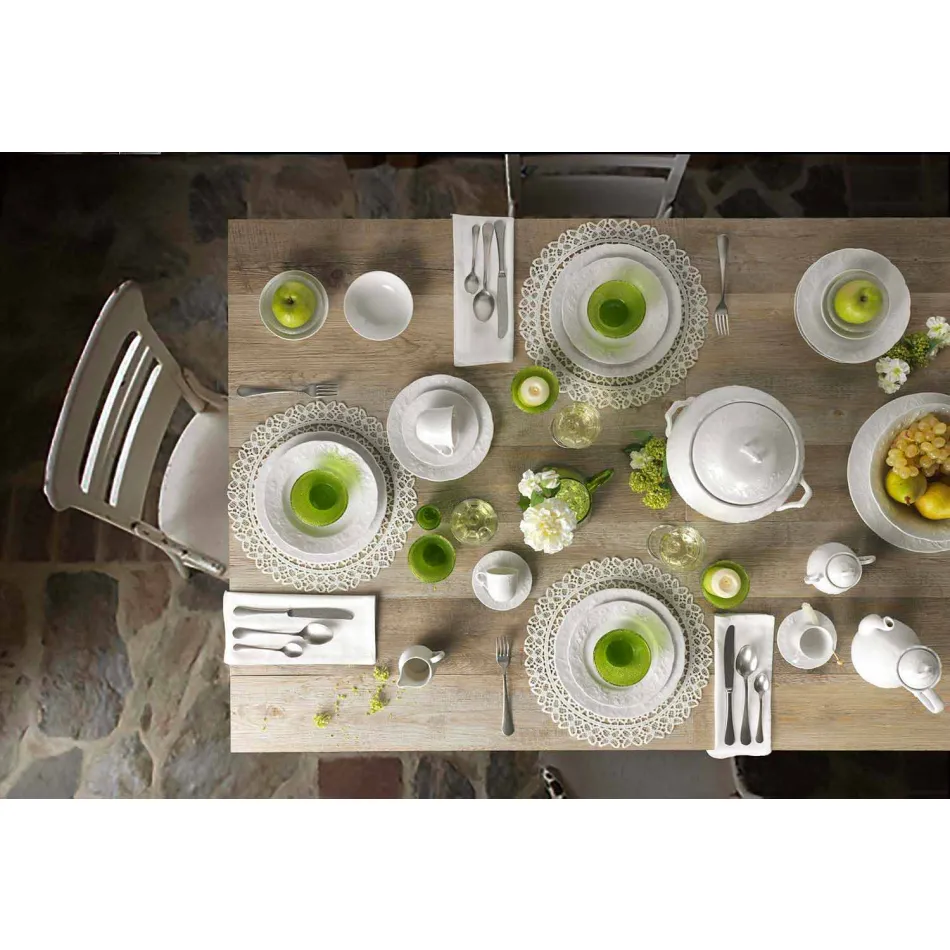 Servizio Completo da Colazione 22 Pezzi in Porcellana Bianca - Gimignano Viadurini