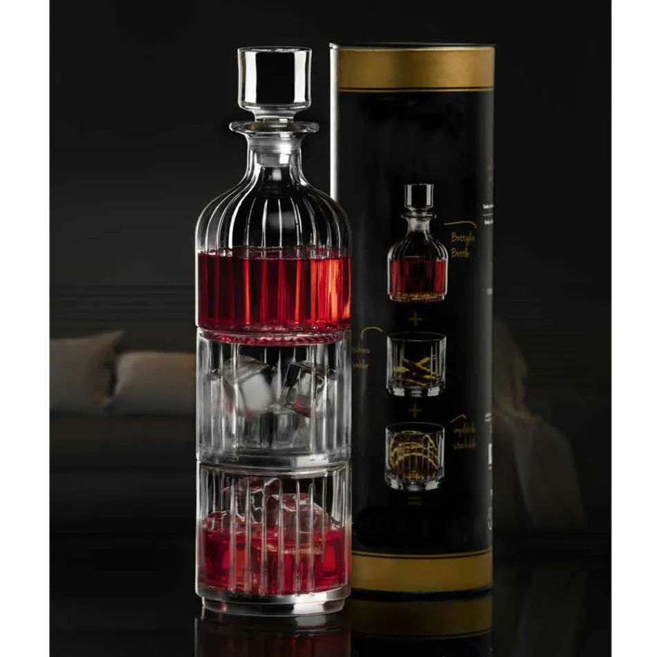 Servizio da Liquore in Cristallo Ecologico Impilabile 3 Pezzi - Spicco Viadurini
