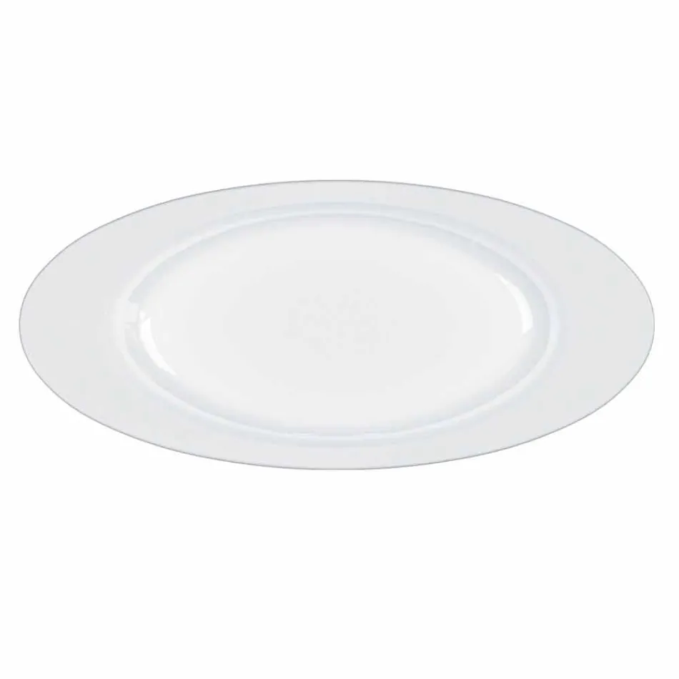 Servizio da Portata Moderno Bianco Porcellana Design Ovale 2 Pezzi - Telescopo Viadurini
