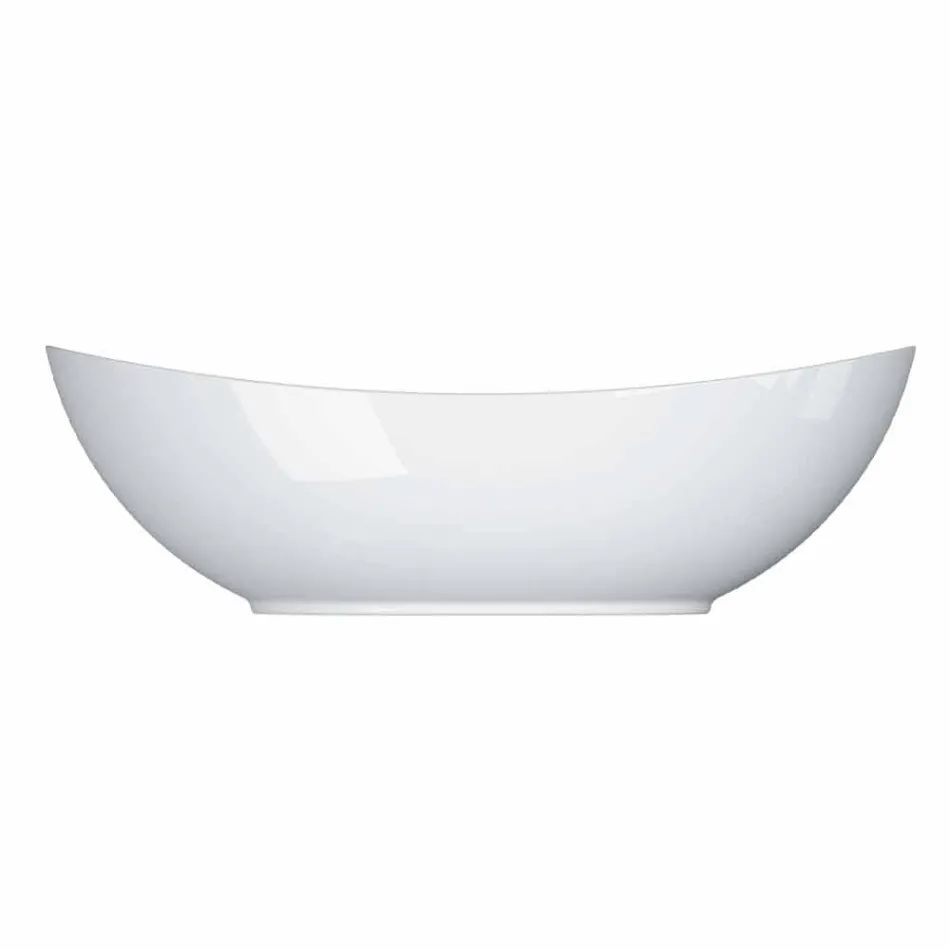 Servizio da Portata Moderno Bianco Porcellana Design Ovale 2 Pezzi - Telescopo Viadurini