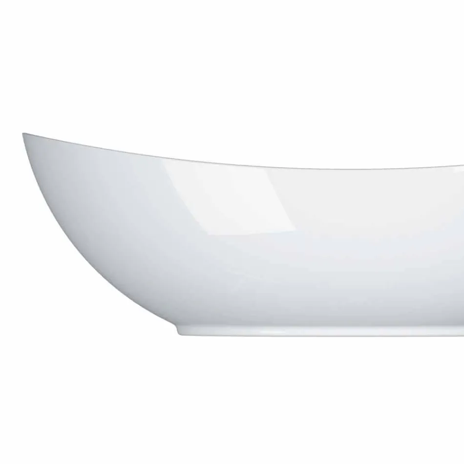 Servizio da Portata Moderno Bianco Porcellana Design Ovale 2 Pezzi - Telescopo Viadurini