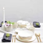 Servizio di Piatti in Porcellana Bianca 24 Pezzi Design di Lusso - Arciregale Viadurini
