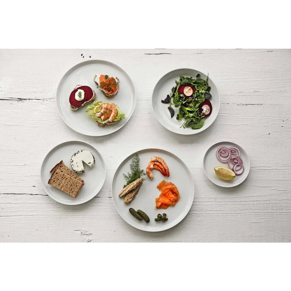 Servizio di Piatti Moderni Bianchi Design da Pranzo Porcellana 24 Pezzi - Artico Viadurini
