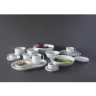 Servizio di Piatti Moderni Bianchi Design da Pranzo Porcellana 24 Pezzi - Artico Viadurini