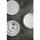 Servizio di Piatti Moderni Bianchi Design da Pranzo Porcellana 24 Pezzi - Artico Viadurini