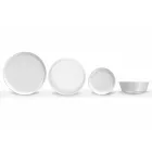 Servizio di Piatti Moderni Bianchi Design da Pranzo Porcellana 24 Pezzi - Artico Viadurini