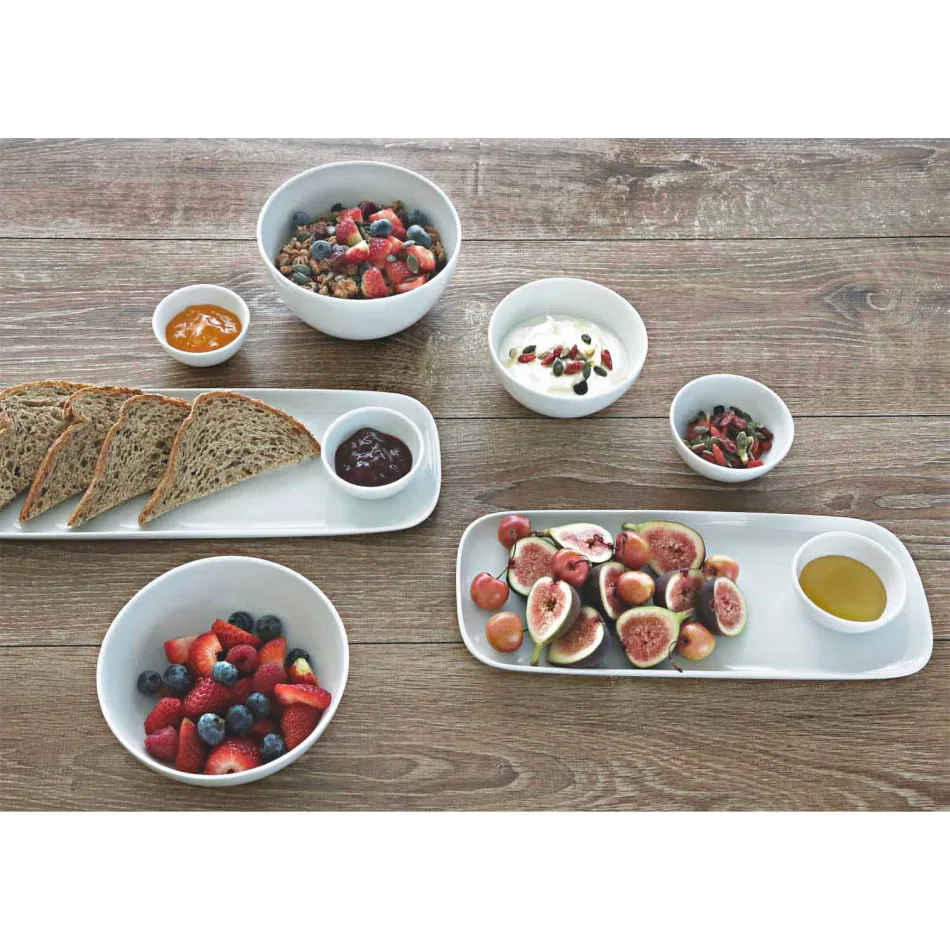Servizio Piatti da Aperitivo in Porcellana Design Moderno 8 Pezzi - Galatino Viadurini