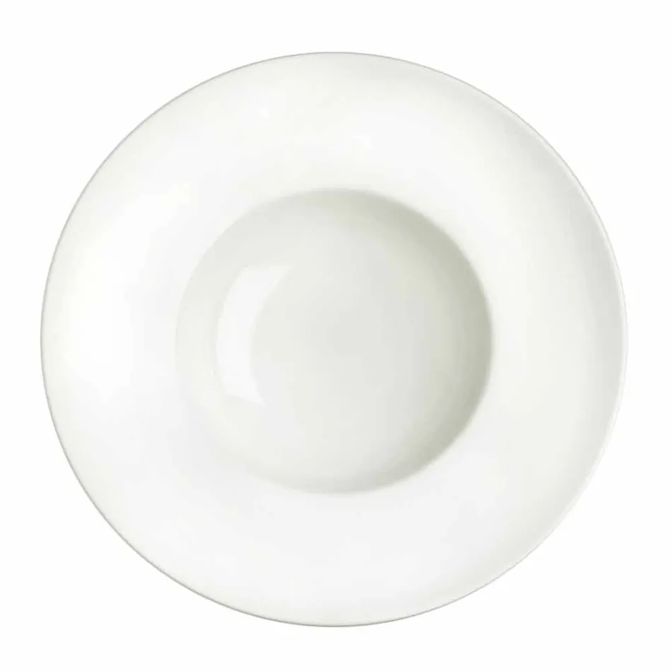 Servizio Piatti in Porcellana Bianca Design Moderno ed Elegante 23 Pezzi - Nalah Viadurini